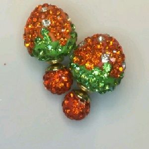 Strawberry bling earrings